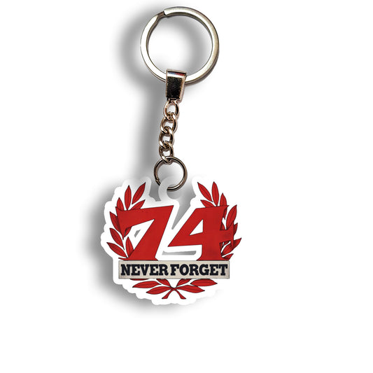74 Never Forget keychain