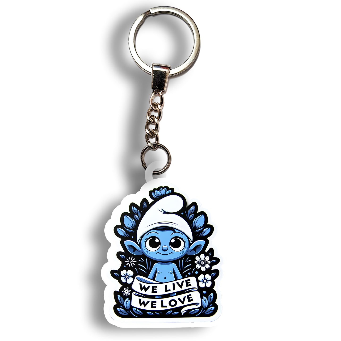 Smurf keychain